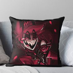 a cartoon character with an evil look on his face throw pillow