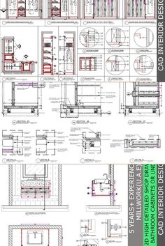 I will make millwork 2d enhanced detailed shop drawings Interior Design Layout, Drawing Interior, Interior Architecture Drawing, Japanese Poster Design, Architect Drawing