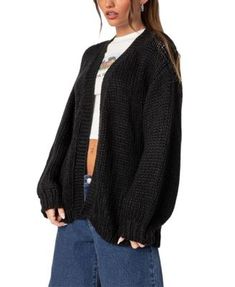 Edikted Anina Oversized Knit Cardigan Oversized Knit Cardigan, Knitting Women Cardigan, Oversize Knit, Black Cardigan, Cardigans For Women, Knit Cardigan, Pick Up, In Store, Buy Online