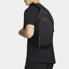 Functional Sports Backpack Shoulder Bag, Sporty Black Chest Bag For Daily Use, Sporty Black Chest Bag, Black Athleisure Bag For Gym, Sporty Shoulder Bag With Functional Pockets, Sporty Crossbody Chest Bag For Outdoor, Functional Sports Shoulder Bag With Pockets, Black Chest Bag Backpack For Streetwear, Sporty Outdoor Crossbody Chest Bag