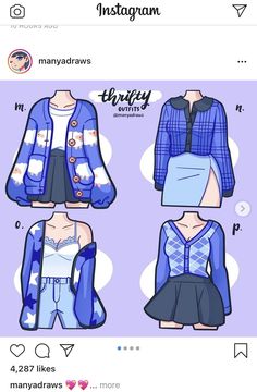 the front and back views of an anime character's clothes, with text that reads ins