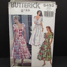 the butterick sewing pattern is shown in two different styles, including a dress and top