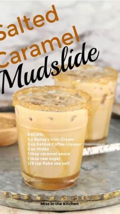 salted caramel mudslide recipe on a tray