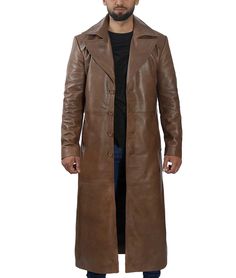 Real Leather Trench Coat For Men | Go-To Winter Outerwear
Embrace winter in style with the Men’s Full-Length Brown Leather Trench Coat, designed for maximum warmth and timeless elegance. This coat provides superior protection against the cold while enhancing your look with its classic trench silhouette. Crafted for durability and comfort, it’s perfect for staying sharp and cozy throughout the colder months.



FAQs

	
		
			
			How long will a real leather coat last?
		
		
			
It is one of the m Designer Leather Jacket With Notch Lapel For Winter, Designer Notch Lapel Leather Jacket For Winter, Luxury Brown Notch Lapel Outerwear, Designer Brown Notch Lapel Outerwear, Brown Pea Coat With Pockets For Formal Occasions, Luxury Brown Outerwear For Business, Formal Brown Pea Coat With Pockets, Luxury Brown Business Outerwear, Luxury Brown Outerwear With Button Closure