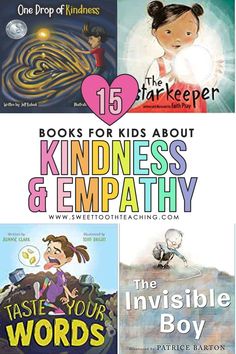 children's books about kindness and empathty are featured in this collage