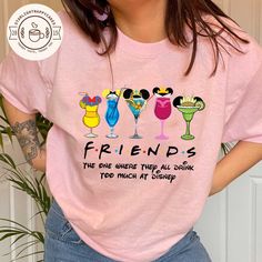 Disney Princess Drinking Shirts, Friends The One Where They All Drink To Much At Disney Shirt Disbey Birthday Shirt, Disney Here For The Snacks Shirt, Friends The One Where, Adult Disney Shirts, Disney Outfits Women, Disney Bachelorette, Disney Birthday Shirt, Disney Themed Outfits, Group Matching