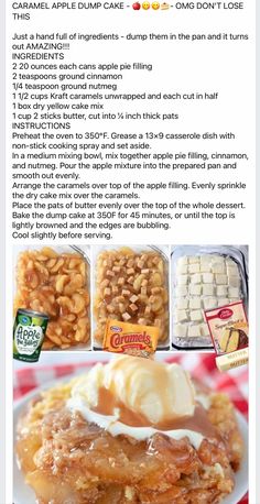 the recipe for caramel apple dump cake