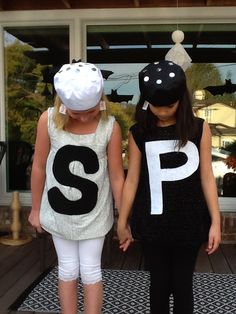 Salt & Pepper Salt And Pepper Halloween Costumes, Salt Costume, Salt And Pepper Costume, Costume Closet, Halloween Group, Group Costumes, Group Halloween Costumes