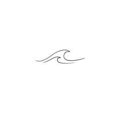 a line drawing of a wave on a white background