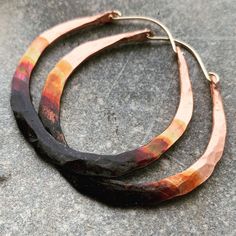 Copper Ombre, Brass Hoop Earrings, Syracuse Ny, Earrings Hoops, Brass Hoops, Rustic Jewelry, Jewelry Statement, Large Hoop Earrings, Jewelry Repair