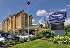 the hotel at hamton place suites is shown in this photo from across the parking lot