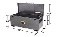 the large tool box is shown with measurements