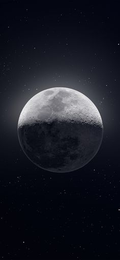 an artist's rendering of the moon as it appears to be floating in space