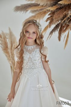 FM063 | alexandrina Champagne Flower Girl Dress, Champagne Flower Girl, Flower Girl Dresses Champagne, Embroidered Corset, Sparkly Gown, Champagne Flowers, Champagne Dress, First Communion Dress, Communion Dresses