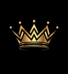 a gold crown on a black background