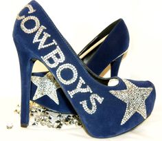 Dallas Cowboys Rhinestone Heels by ShimmerandBling on Etsy Cowboy Heels, Dallas Cowboys Images, Bling Heels, Cowboy Shoes, Dallas Cowboy, Cowboy Girl