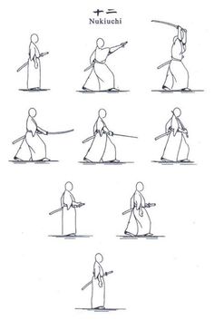 the instructions for how to draw ninjas in different poses, from one person to another