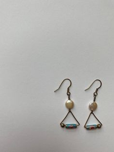 i love geometric shapes and wanted to include some in my craft. all components are gold plated. colors included are vibrant, but not loud. these earrings have a good amount of movement, while still remaining incredibly light in weight. Enamel Earrings, Gold Pearl, Geometric Shapes, Jewelry Earrings Dangle, Etsy Earrings, Dangle Drop Earrings, Dangle Earrings, Etsy Accessories, Gold Plate