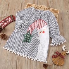 Toddler Girl Owl Clothes Girls Stripe Christmas Flared Sleeve Dress Girls Dresses – PrettyKid Price Dress, Owl Clothes, Flared Sleeve Dress, Flare Sleeve Dress, Fashion Vibes, Soft Feeling, Girls Stripes, Wholesale Dress, Dress Girls