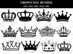 crown svg clipart bundle