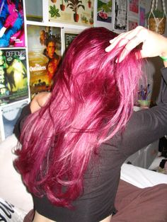 #dye #pink #y2k #aesthetic #2000s Hot Pink Fits Aesthetic, Pink Hair Grunge Aesthetic, Hair Dye Pink Ideas, Colorful Y2k Aesthetic, Pink Hair With Layers, Iroiro Pink, Dark Pink Hair Color Ideas, Pink Highlights In Red Hair, Red To Pink Hair