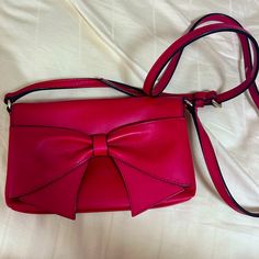 Kate Spade Bow Purse Like New Kate Spade Red Bag, Elegant Red Kate Spade Shoulder Bag, Kate Spade Red Bags For Daily Use, Red Kate Spade Shopping Bag, Kate Spade Red Rectangular Shoulder Bag, Bow Purse, Kate Spade Bag, Like New, Kate Spade