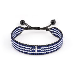 This adjustable handmade bracelet celebrates Greece heritage. Crafted from colorful beads in the iconic pattern of the Greece flag, this bracelet makes a bold yet understated style statement. An adjustable cord allows it to fit wrists of different sizes so it can be shared or worn year-round. Lightweight and versatile, it pairs well with casual or dressy outfits for a pop of color. Wear it to show your Greek pride or as a conversation starter to share your cultural background. The intricate beading is done by hand, so each piece has its own unique texture and charm.    Exported By ExportYourStore :) Casual Beaded Bracelets With Adjustable Band As Gift, Casual Adjustable Beaded Bracelets As Gift, Casual Adjustable Beaded Bracelets For Gifts, Adjustable Jubilee Beaded Bracelets For Friendship, Adjustable Round Beads Wristband For Friendship, Adjustable Blue Wristband With Jubilee Bracelet, Adjustable Round Beads Wristband For Festivals, Adjustable Wristband With Round Beads For Festivals, Colorful Beaded Adjustable Wristband