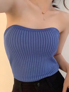 Sexy Strapless Knitted Tanks Women Summer High Elastic Crop Top Fashion Pullover Solid Color Cute White Female Corset Top New[23y 8m 4d] Elastic Crop Top, Pink Cargo Pants, Tanks Tops, Streetwear Fits, Backless Crop Top, Bodycon Floral Dress, Casual Vest, Crop Top Blouse, Cargo Pants Women