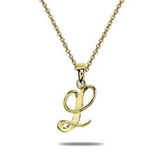 Wear this stylish pendant necklace to enhance your daytime and evening attire. This classic initial features a polished script alphabet letter, perfect as a dainty necklace for all. This letter pendant necklace dangles from an 18-inch rolo chain and secures with a spring ring clasp. They are crafted of fine yellow gold flashed sterling. This trendy necklace in fine jewelry is a great addition to your yellow gold flashed sterling silver jewelry and personalized jewelry collections. Product Detail Classic Monogram Initial Necklace, Classic Name Initial Pendant Charm Necklaces, Classic Initial Pendant Name Charm Necklace, Classic Charm Necklace With Initial Pendant, Classic Charm Necklaces With Initial Pendant, Classic Monogram Initial Pendant Necklace, Classic Pendant Initial Necklace, Elegant Initial Pendant Necklace With Name, Elegant Initial Necklace With Name