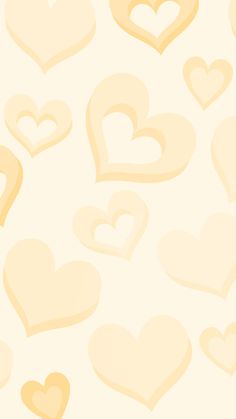 many hearts are arranged in the shape of heart shapes on a white background with yellow highlights