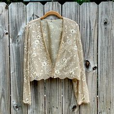 Gorgeous Silk And Beaded Jacket Size 16 Nwot Frog Closures To Bottom Of Jacket Elegant Beaded Outerwear For Spring, Vintage Beaded Outerwear For Spring, Beaded Vintage Outerwear For Spring, Spring Vintage Beaded Outerwear, Beaded Jacket, Taupe Color, No Brand, Size 16, Jackets & Coats