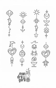 an image of tattoos drawn in black and white