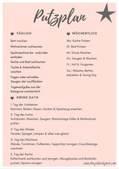 a pink and black menu with stars on the front, in white lettering that says putsplau