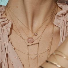 augusta rose quartz necklace | handmade in brooklyn | blanca monrós gómez | blanca monrós gómez Blue Nile Jewelry, Gold Rope Chains, Rose Quartz Pendant, Rose Quartz Necklace, Rose Quartz Stone, Blue Nile, Quartz Pendant, Rope Chain