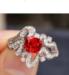 •Condition: Brand new•Center Stone: Natura Red Spinel from Burma, 1.1ct•Side Stone: Natural white diamond, round cut (VS1 clarity and F color)•Ring Weight: 5.85g (depend on the ring size)•Metal Purity: Optional Each piece is made-to-order with care and special attention to detail. all items are made with conflict-free diamonds and gems.Size: made to orderThe item will be gift wrapped and shipped.---------------------------------------------------------Available in :14k Rose or Yellow Gold, White Luxury Red Diamond Ring Gift, Luxury Red Diamond Gift Ring, Luxury Hallmarked Red Diamond Ring, Luxury Red Diamond Ring With Rose Cut Diamonds, Luxury Elegant Red Cluster Ring, Luxury Red Cluster Ring With Round Cut, Luxury Red Cluster Ring For Anniversary, Luxury Red Cluster Ring For Formal Occasions, Luxury Red Diamond Cluster Ring