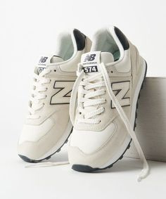 New Balance 574 White, White New Balance, Shoe Wishlist, New Balance 574, Shoe Inspo, Cute Nikes, New Balance Sneakers