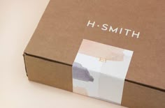 a brown box with the label h - smith on it