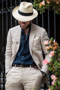 Neckline: Notched Lapel Material: Linen Pattern: Solid Piece: 2 Piece Pocket: No Flap Men Linen Suit, Beach Wedding Men, Linen Suits For Men, Beach Wedding Suits, Derby Attire, Casual Grooms, Beige Suits, Linen Men, Beachy Vibes