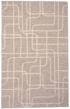 a gray rug with white lines on it