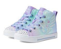 SKECHERS KIDS Twinkle Toes - Twinkle Sparks 314785L (Little Kid) | Zappos.com Shoes Light Blue, Designer Espadrilles, Apple Watch Bands Fashion, Cabin Bed, Skechers Kids, On Off Button, Rainbow Shoes, Twinkle Toes, Old Shoes