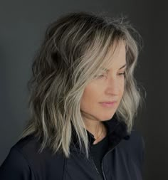 Lavender Grey Hair, Gray Blending, Sleek Bob Hairstyles, False Narrative, Gray Balayage, Light Brunette, Being Intentional