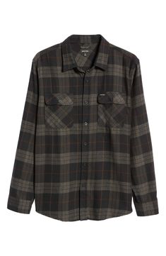 Soft cotton-blend flannel means easy appeal for a versatile, modern-cut shirt patterned in classic plaid. 29 1/2" length; 44" chest (size Medium) Front button closure Spread collar Long sleeves with rounded, adjustable button cuffs Chest button-flap patch pockets 60% cotton, 21% acrylic, 19% polyester Machine wash, tumble dry Imported Men's Clothing Classic Plaid Flannel Shirt For Everyday, Classic Black Flannel Shirt For Fall, Plaid Flannel Workwear Shirt, Plaid Flannel Work Shirt, Plaid Flannel Shirt For Work, Black Flannel Shirt For Work, Classic Plaid Flannel Shirt, Cut Shirt, Cut Shirts