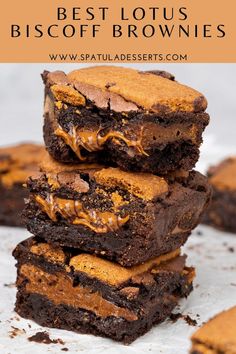 Amazing Lotus Biscoff brownies Brownies Video, Gooey Brownies, Biscoff Cookies, Cookie Spread