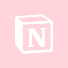 a pink background with the letter n on it's front and bottom corner is shown