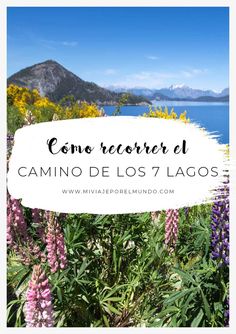 flowers in the foreground with text overlay that reads, come recer el camino de los 7 lagas