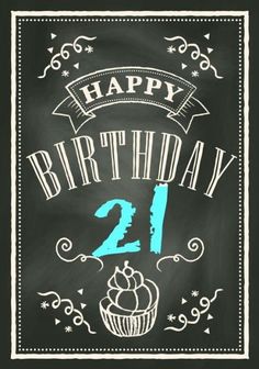 a chalkboard birthday card with the number twenty five