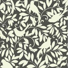 an image of a wallpaper with birds and leaves on the backgroung