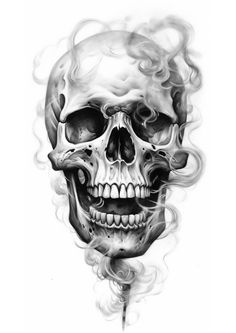 A black and gray realism skull tattoo is a powerful symbol of mortality, resilience, and the cycle of life. Typically depicted with intricate detail, the skull is often shaded to create depth and texture, highlighting the contours and hollowed eyes. This style can give the tattoo a lifelike, three-dimensional quality. The design can stand alone or be enhanced with elements like roses, clocks, smoke, or geometric patterns, adding layers of meaning related to time, beauty, or the contrast between life and death. It’s a bold and timeless piece for those drawn to darker, contemplative themes. Skull Cloud Tattoo, Realism Skull Tattoo, Realism Skull, Black And Gray Ink Tattoo, Skull Reference, Cloud Tattoo, Skull Pictures, Instagram Tattoo, Tattoo Style Drawings