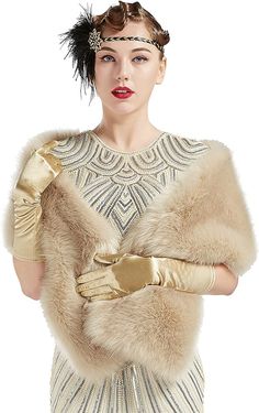 BABEYOND Womens Faux Fur Collar Shawl Faux Fur Scarf Wrap Evening Cape for Winter Coat at Amazon Women's Coats Shop Faux Fur Scarf, Faux Fur Scarves, Vintage Headbands, Vintage Silk Scarf, Colorful Scarf, Knit Infinity Scarf, Fur Scarf, Fancy Dresses Party