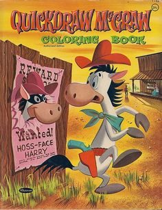 an old children's book with a cartoon horse and cow on the cover,